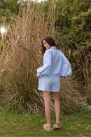 Blue Striped Relaxed Shorts