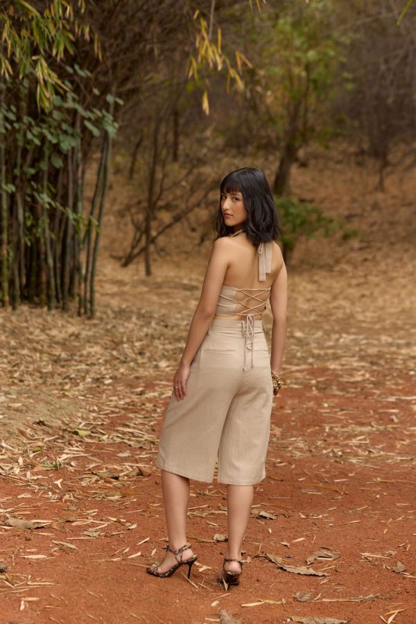 Beige Pleated Shorts - Image 4