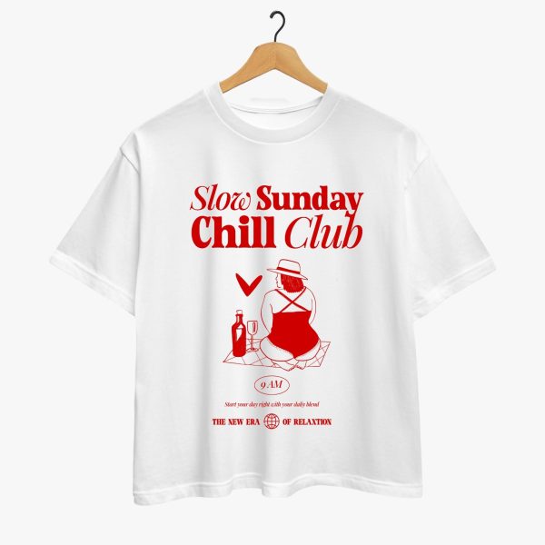 Slow Sunday Chill Club Oversized T-shirt - Image 2