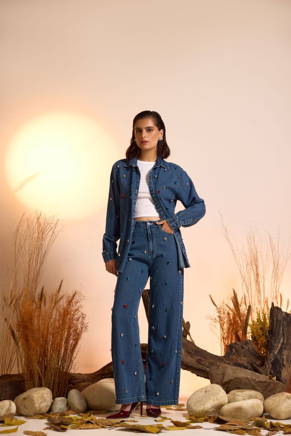 Crystal Studded Denim Jeans - Image 4
