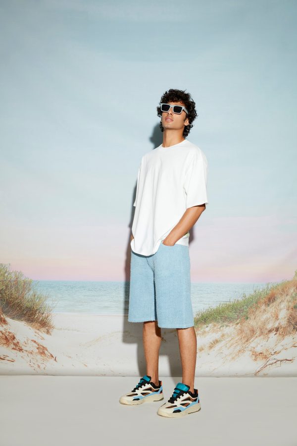 Men’s Engineered Distress Denim Shorts - Image 4