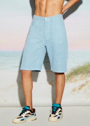 Men’s Engineered Distress Denim Shorts