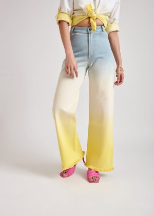 Yellow Ombre Denim Jeans(Double Colors)