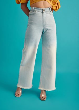 White Ombre Denim Jeans(Single Color)