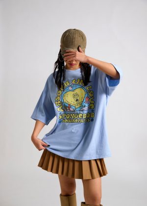 Spongebob: Absorb the Love Oversized T-shirt-Blue