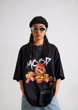 Garfield:Mood Printed Oversized T-shirt