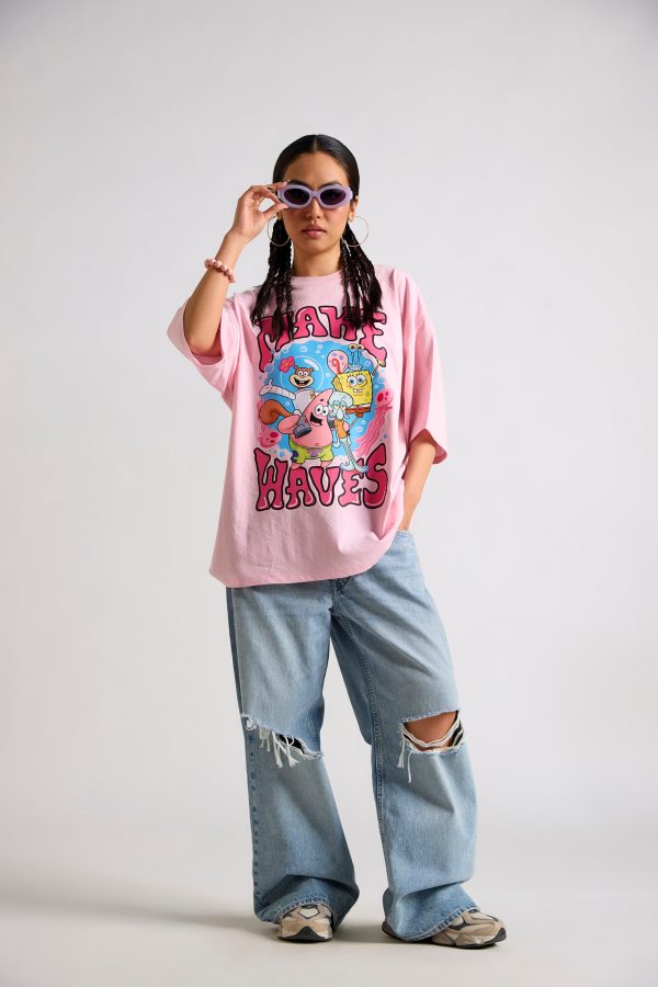 Spongebob:Make Waves Oversized T-shirt - Image 2