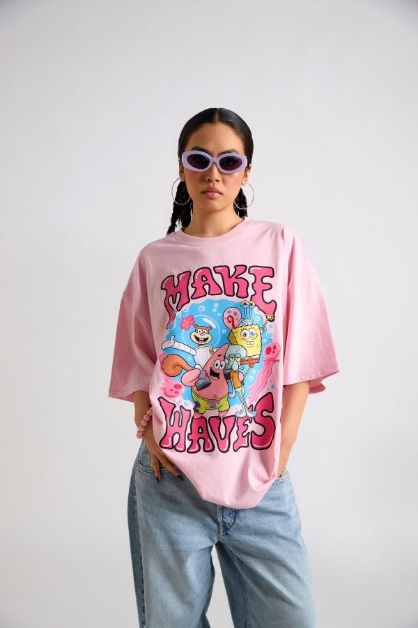 Spongebob:Make Waves Oversized T-shirt