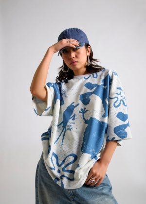 Spongebob:Be the Change Printed Oversized T-shirt