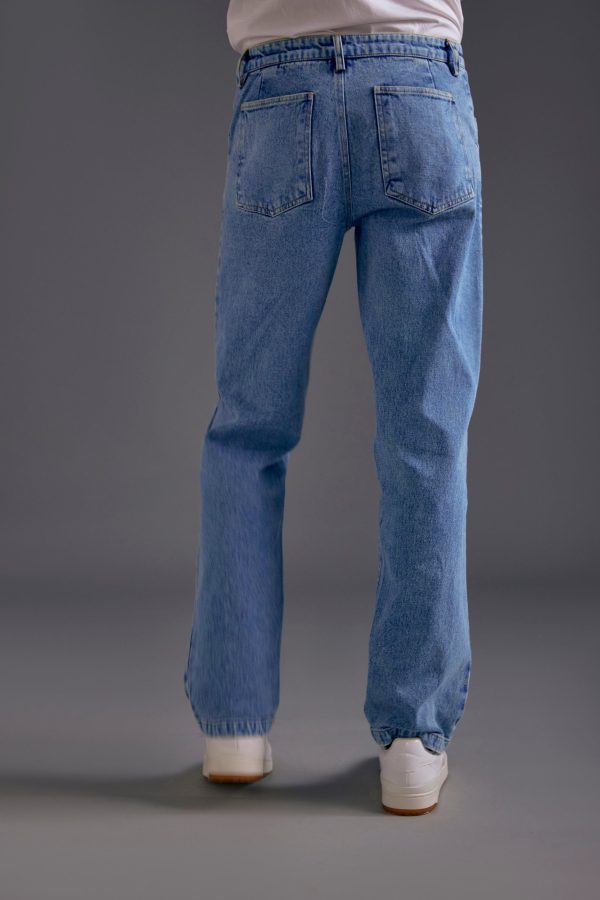 Light Blue Knee-Cut Jeans - Image 3