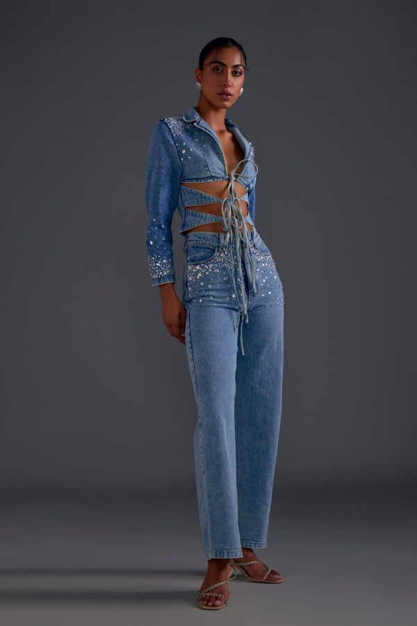 Embellished Wide Leg Jeans - Image 5