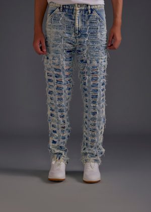Blue Distressed Denim Jeans