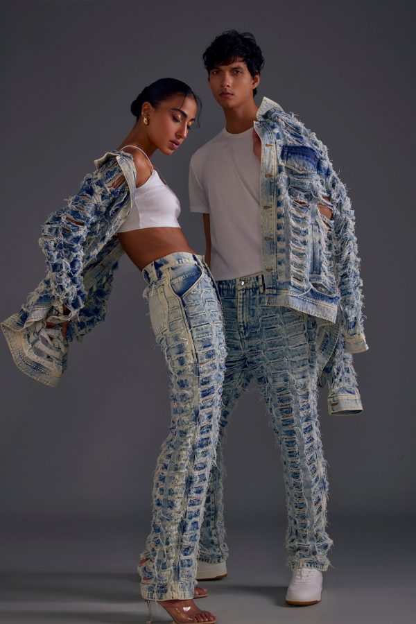 Blue Distressed Denim Jeans - Image 3