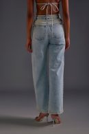 Rhinestone Embellished Cutout Jeans