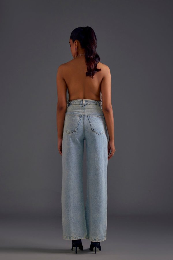 Rhinestone Embellished Ripped Jeans - Image 3
