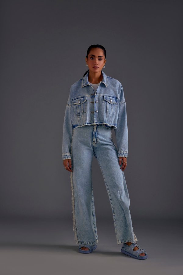 Rhinestone Embellished Blue Jeans - Image 6