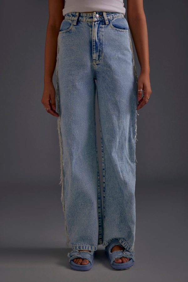Rhinestone Embellished Blue Jeans - Image 2