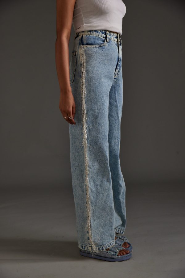 Rhinestone Embellished Blue Jeans - Image 5