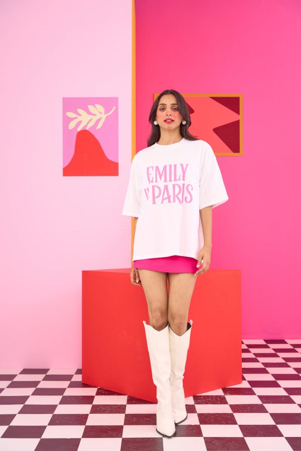 Emily in Paris: Oversized White T-shirt - Image 2