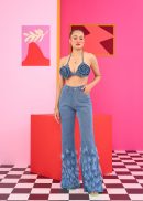 Emily in Paris: Feathered Bootcut Jeans