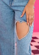 Emily in Paris: Heart Cutout Embellished Jeans