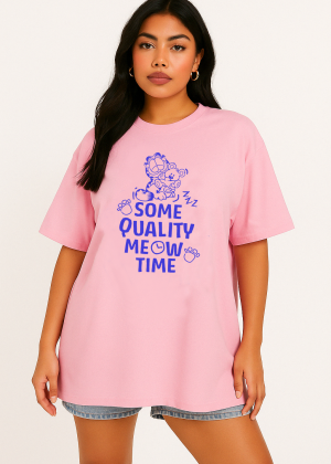 Garfield Some Quality Meow Time Oversized T-Shirt