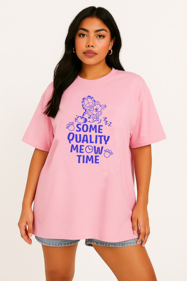 Garfield Some Quality Meow Time Oversized T-Shirt