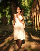 Beige Pleated Shorts
