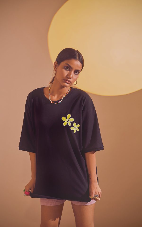 Black Oversized Printed Round Neck T-Shirt (If you’re looking for a sign) - Image 5