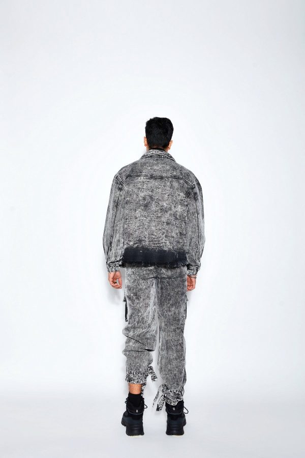 90s Baggy Denim Cargo Jeans- White - Image 2