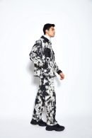 90s Tie Dye Baggy Denim Jeans- Black/White