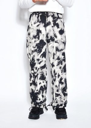90s Tie Dye Baggy Denim Jeans- Black/White
