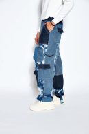 Patchwork Denim Cargo Pants